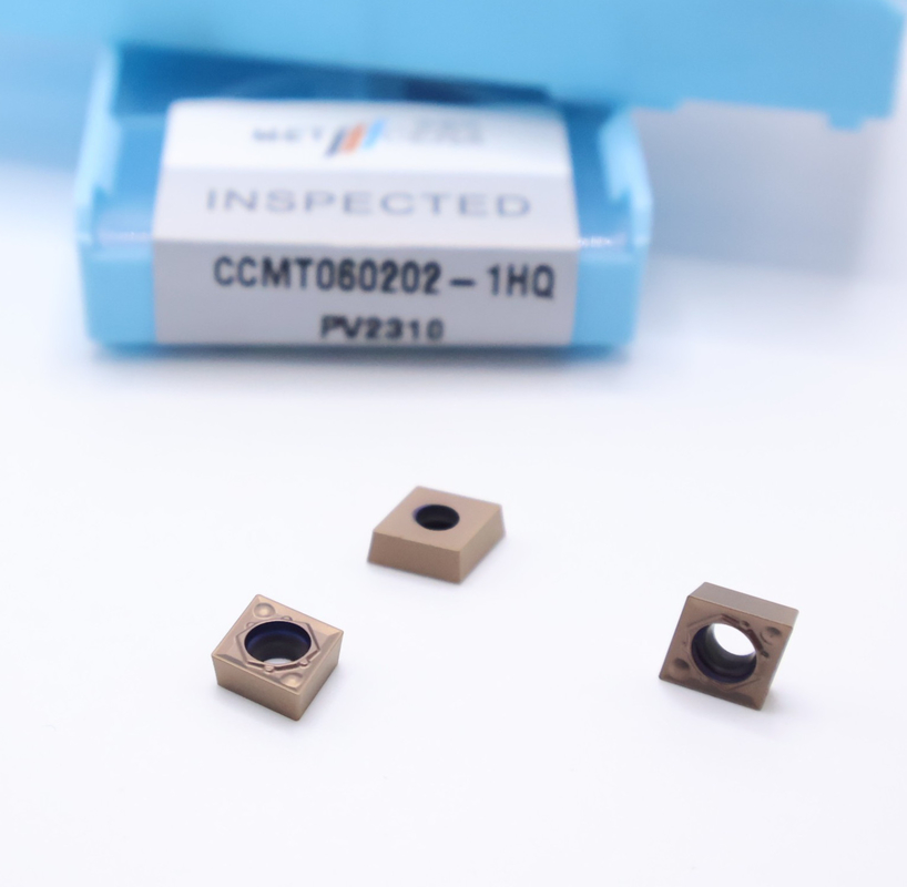 CCMT060202-1HQ PV2310 Cermet Cutting Tool Inserts Bronze Material HRA92.5 Hardness Smooth Surface