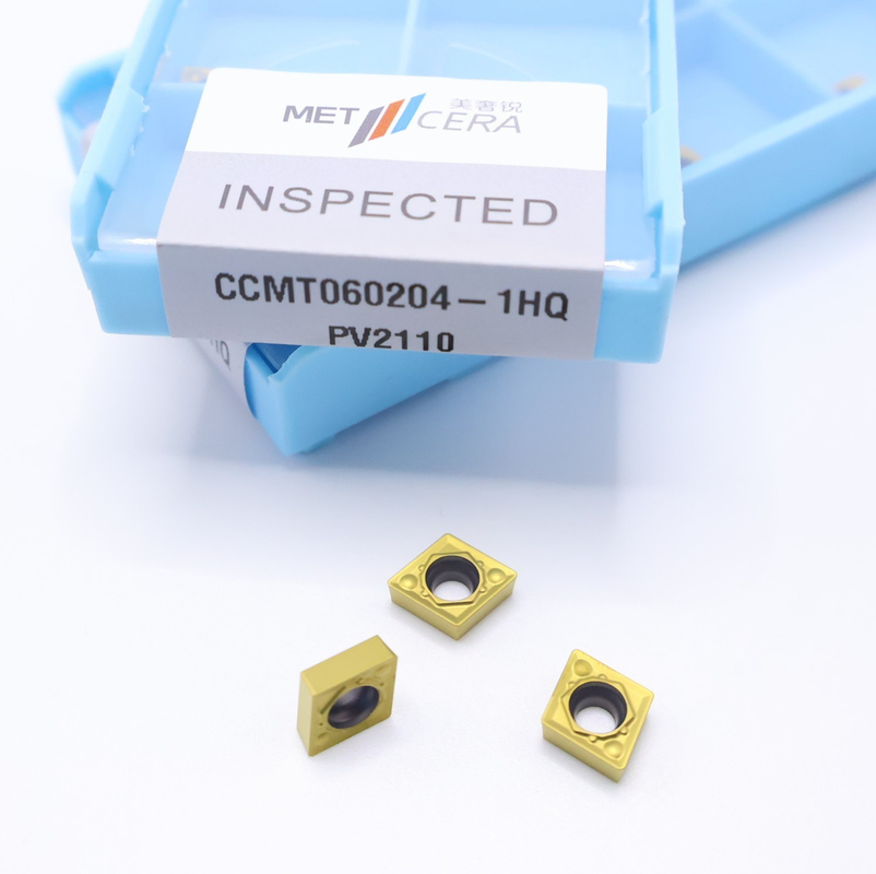 Smooth Surface CCMT060204-1HQ PV2110 Cermet Turning Inserts with HRA92.5 Hardness and PVD Coating