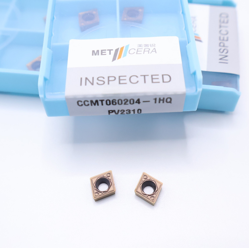 Carbon Steel Workpiece CCMT060204-1HQ PV2310 Cermet Cutting Tool Inserts with Good Surface Smoothness
