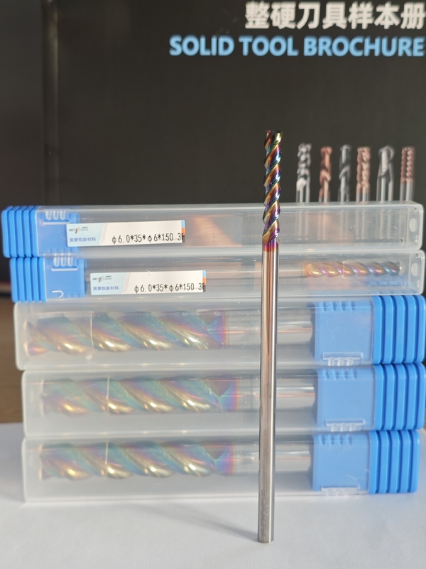 MAE PLUS Long Length Carbide Mill 3 Flutes For Machining Non-ferrous Metals , Aluminium And Copper Processing Mill 6mm , Φ6.0x35x6Dx150mm
