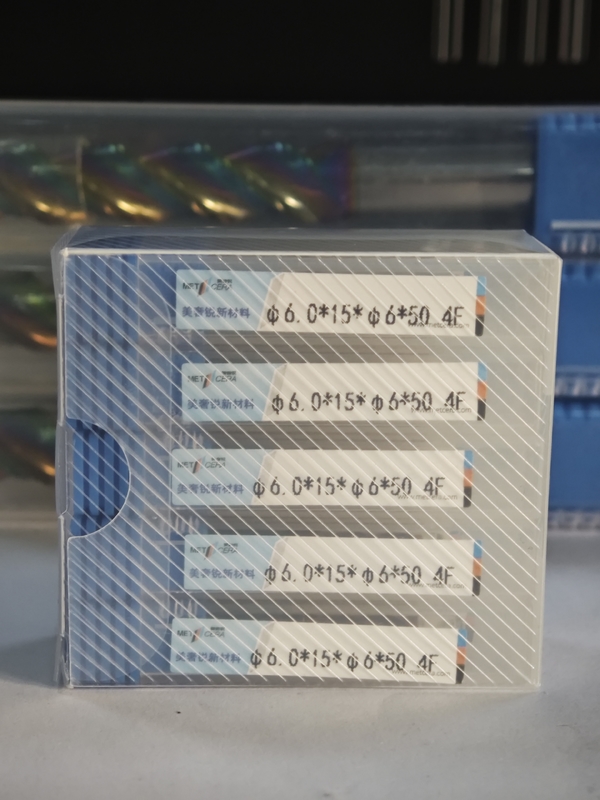 MPE4 HRC55-HRC60 Solid Carbide Milling Cutter 4 Flute Flat End Mill CNC Mill Cutter φ6.0 x 15 x φ6 x 50mm Coating AlCr Coating