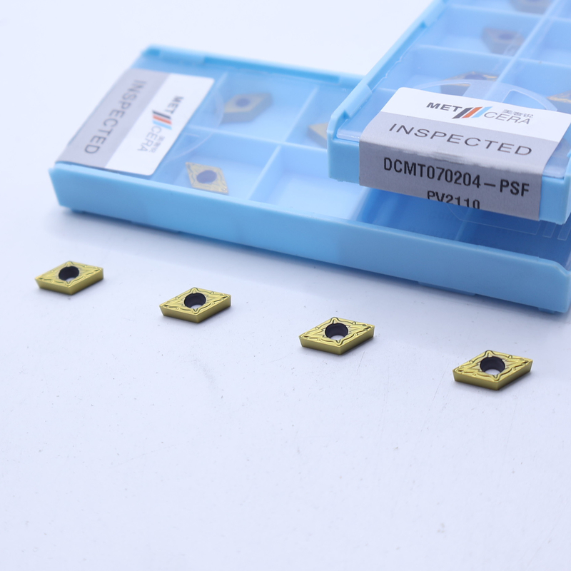 Indexable Cermet Turning Insert ,PVD Coated Internal Turning Insert, Finishing Chipbreaker DCMT070204, Golden Color