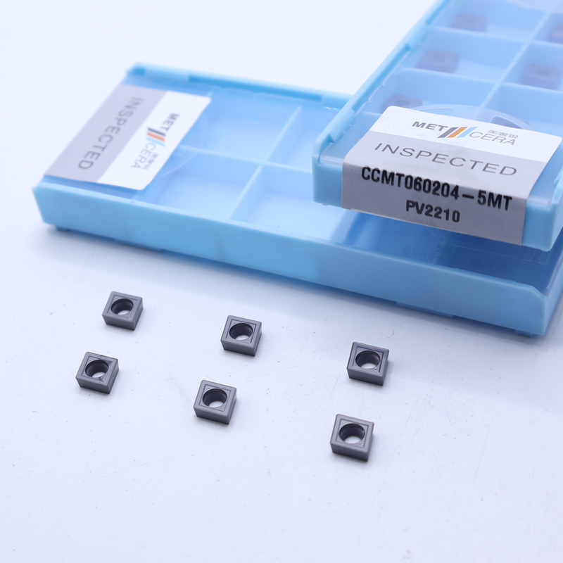 CCMT060204 PVD Coated Cermet Turning Inserts Internal 5MT Chipbreaker Grey Color PV2210 Grade High Hardness HV3500