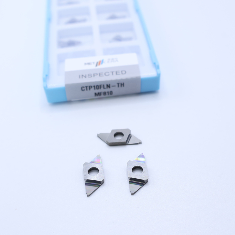 HRA91.8 Hardness Uncoated CNC Carbide Insert For Cut-Off CTP Parting Off Indexable Inserts Left Cutting CTP10FLN-TH