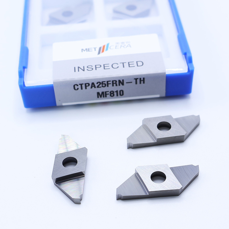 HRA91.8 Hardness Cut-Off CNC Carbide Insert For CTPA Uncoated Parting Off Indexable Inserts CTPA25FRN-TH Right Cutting