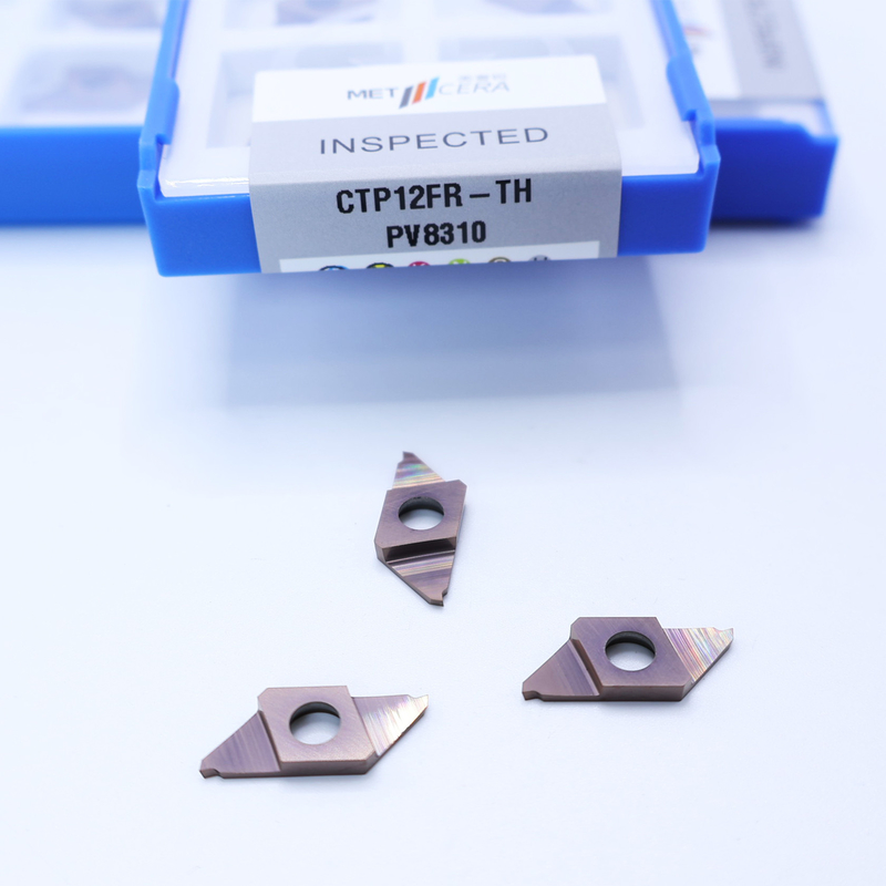 Grade PV8310 Cemented Carbide CNC Carbide Insert for Cut-Off CTP PVD Coated Parting Off Indexable Inserts CTP12FR-TH