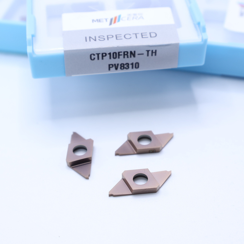 CTP10FRN-TH CNC Carbide Insert For Cut-Off PVD Coated Parting Off Indexable Inserts Right Cutting HV4200 Hardness CTP