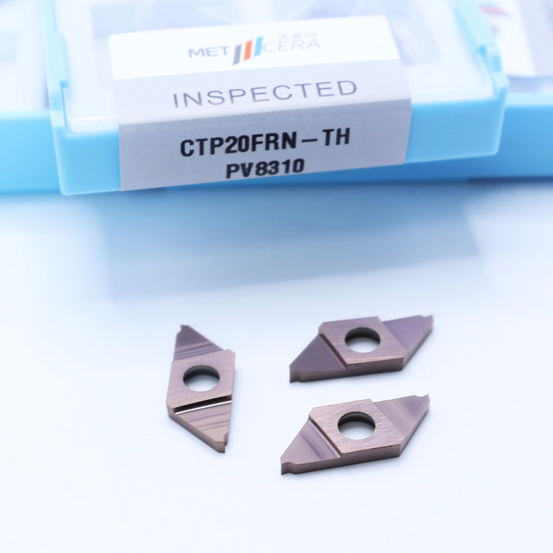 High Hardness Bronze Carbide Insert For Cut Off CTP PVD Coated Parting Off Indexable Inserts Right Cutting CTP20FRN-TH