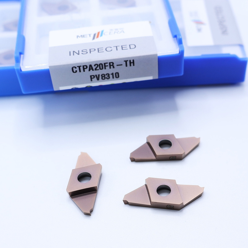 Highly Durable PVD Coated Carbide Parting Off Indexable Inserts For Steel And Stainless Steel Machining CTPA20FR-TH