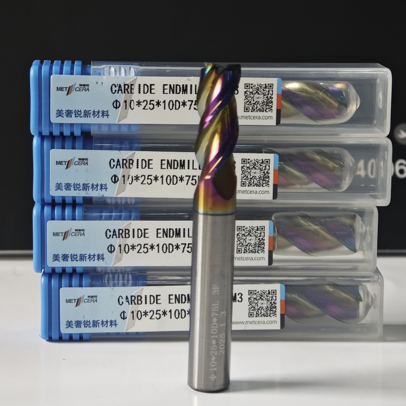 MAE PLUS High Performance CNC End Mill 3 Flutes EndMill For Machining Non-ferrous Metals , Aluminium And Copper Processing Mill 10mm, Φ10x25x10Dx75mm