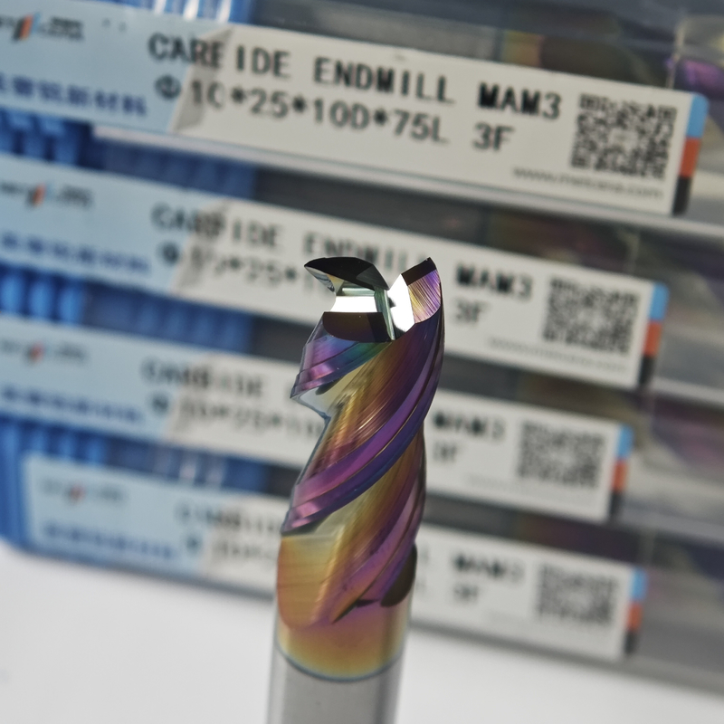 MAE PLUS High Performance CNC End Mill 3 Flutes EndMill For Machining Non-ferrous Metals , Aluminium And Copper Processing Mill 10mm, Φ10x25x10Dx75mm