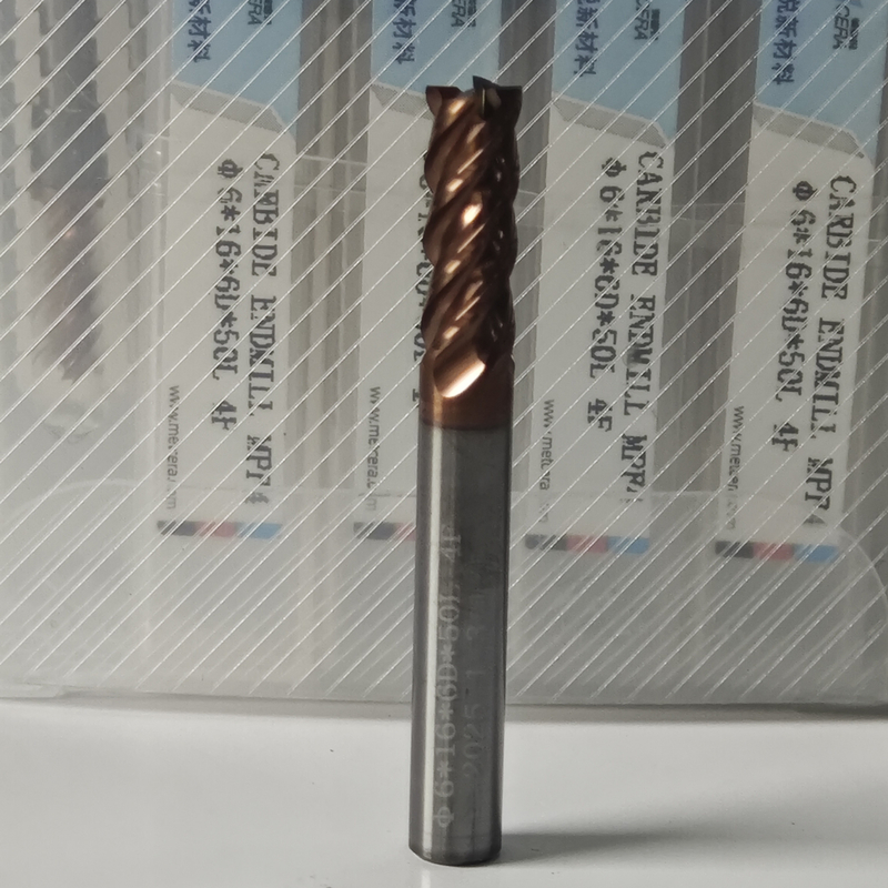 MPF4 Solid Carbide 6mm Universal 4 Flutes Flat End Mill 6x16x6Dx50mm for Cutting Carbon Steel and Low-Carbon Alloy Steel