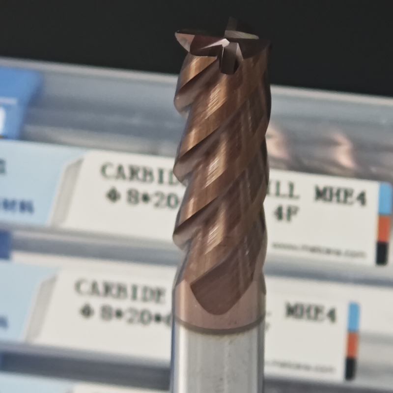 8mm Roughing Processing TiAlSi Coating HRC55-60 Hardness Four Edge Plane Milling Cutter for Low Alloy Steel Workpiece