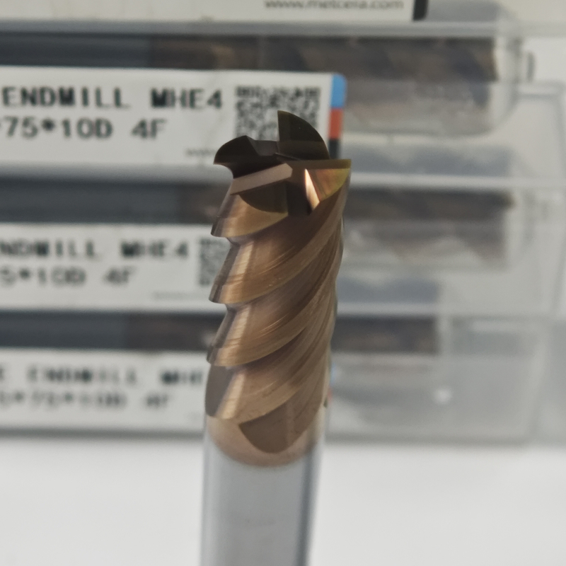 MHE4 TiAlSi Coating HRC55-60 High-Hardness Four-Edge Plane Milling Cutter 10mm, φ10.0x25x10Dx75mm