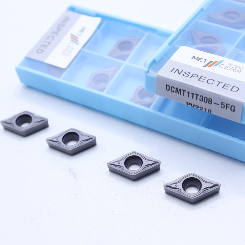 DCMT07 DCMT11 Cermet Inserts In 5FG Chip Breaker For External And Internal Turning Of Steel