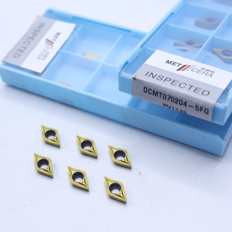 DCMT07 DCMT11 Cermet Inserts In 5FG Chip Breaker For External And Internal Turning Of Steel