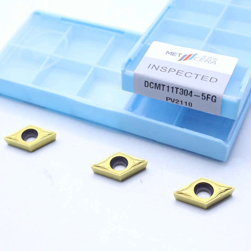 DCMT07 DCMT11 Cermet Inserts In 5FG Chip Breaker For External And Internal Turning Of Steel