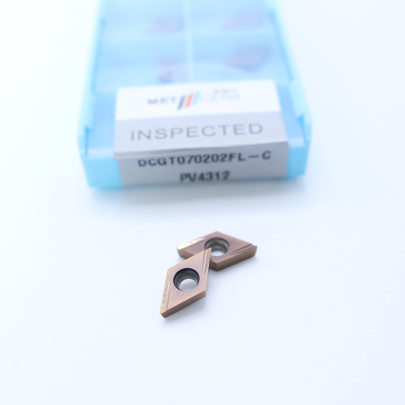MF412/PV4312 Grade Silver / Bronze DCGT07 DCGT11 Carbide CNC Turning Inserts with C Finish Chip Breaker