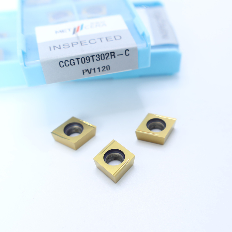 Carbon Steel Workpiece CCGT06 CCG09 Cermet Turning Inserts With Finish And C Finish Chip Breaker For CNC Machining
