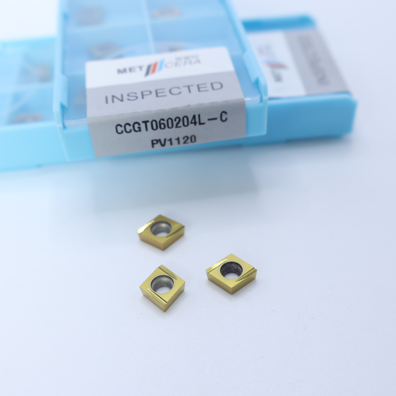 Carbon Steel Workpiece CCGT06 CCG09 Cermet Turning Inserts With Finish And C Finish Chip Breaker For CNC Machining