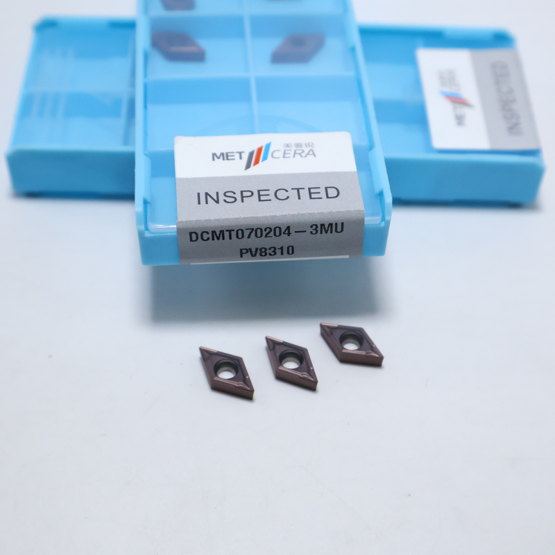 DCMT07 DCMT11T3 55° Rhombic Carbide Turning Inserts for Steel, Stainless Steel, Positive Insert in 3MU chipbreaker