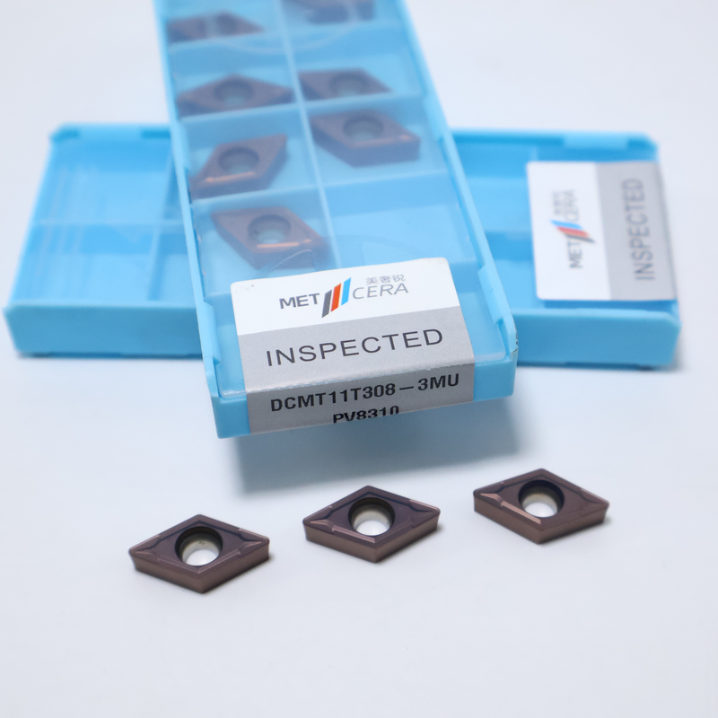 DCMT07 DCMT11T3 55° Rhombic Carbide Turning Inserts for Steel, Stainless Steel, Positive Insert in 3MU chipbreaker