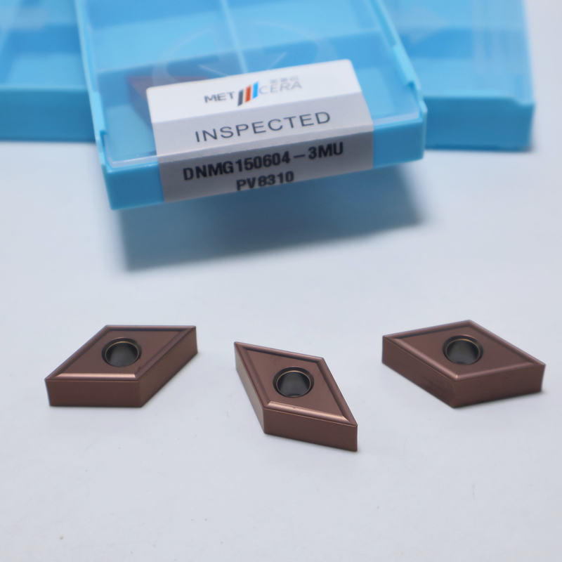 DNMG150604  DNMG150608, 55° Rhombic Carbide Turning Inserts for Steel, Stainless Steel in 3MU chipbreaker